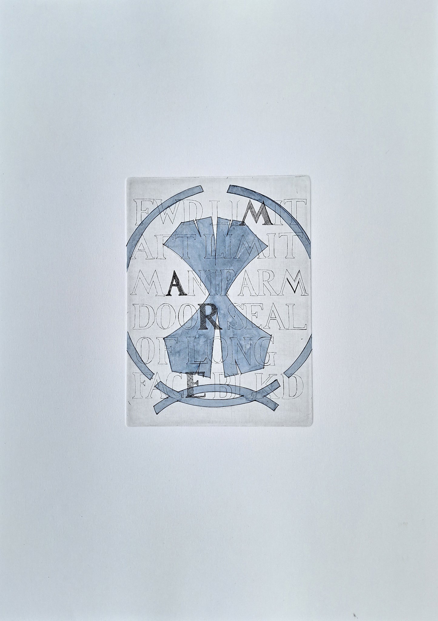 Etching "MARE" hand-colored